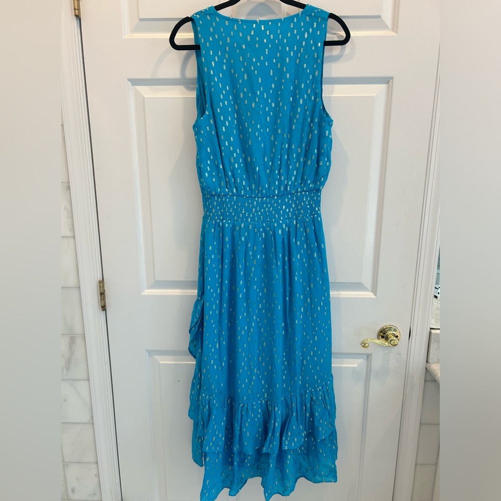 Lilly Pulitzer Blue Sleeveless V-Neck Midi Sundress - Picture 6 of 13